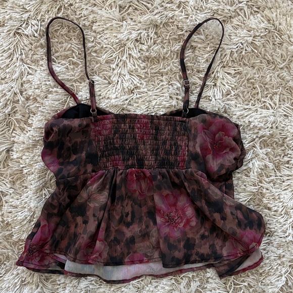 y2k Floral Leopard Print Camisole - Picture 4 of 4